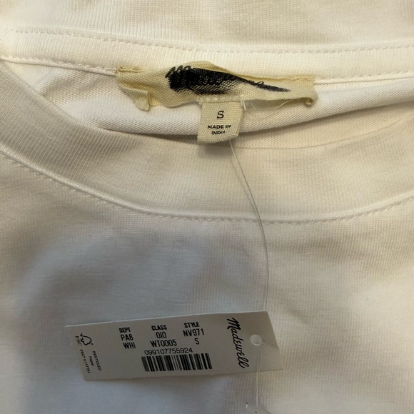 MADEWELL Hazel Femme Puff Sleeved Mixy Top Blouse NWT S Classic White - Picture 6 of 9